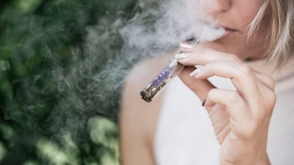 woman smoking cannabis