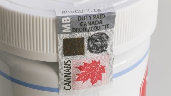 cannabis container with label