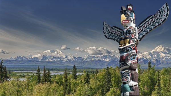 Indigenous totem pole