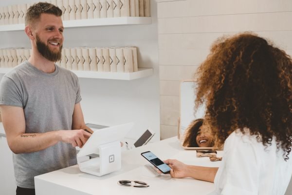 Customer at till