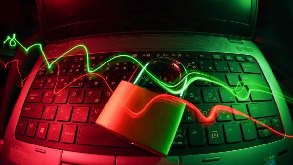 keyboard with a lock on it
